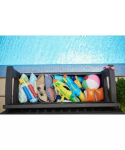 CASSAPANCA KETER "PATIO STORAGE BENCH" IN RESINA BIANCO, 132X61,2X89 CM
